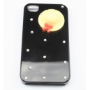 Coque strass noir avec chapeau jaune pour Iphone 4/4S