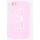Coque Iphone 4 / 4S Rose Lunette Silicone