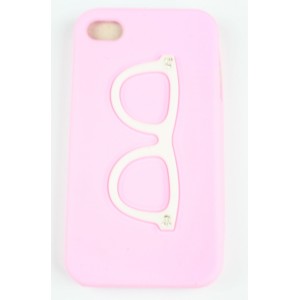 Coque Iphone 4 / 4S Rose Lunette Silicone
