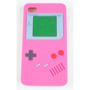Coque Iphone 4 / 4S Game boy rose fushia Silicone