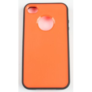 coque iphone 4 /4s orange semi rigide