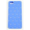 Coque iphone 5 bleu avec strass silicone