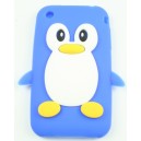Coque Iphone 3G / 3GS pingouin bleu Silicone