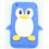Coque Iphone 3G / 3GS pingouin bleu Silicone