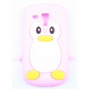 Coque samsung galaxy s3 mini pingouin rose pale silicone