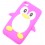 Coque Ipod Touch 4 Rose Fushia pingouin Silicone