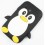 Coque Samsung Galaxy Y Noir pingouin Silicone