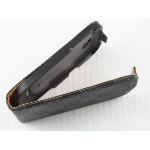 Etui rabat Samsung Galaxy Mini gris à carreaux